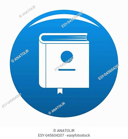 Book encyclopedia icon blue circle isolated on white background