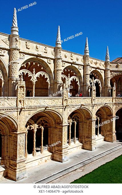 cloister, Moanstery Jeronimos, Belem, Lisbon, Portugal