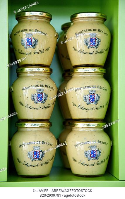 Mustard, La Moutarderie Fallot, Beaune, Côte d'Or, Burgundy Region, Bourgogne, France, Europe