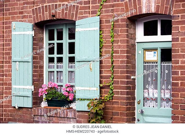 France, Calvados, Pays d'Auge, Beuvron en Auge, detail house in the village