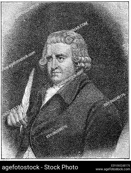 Portrait of Erasmus Darwin - an English physician, natural philosopher, physiologist, slave-trade abolitionist, inventor and poet