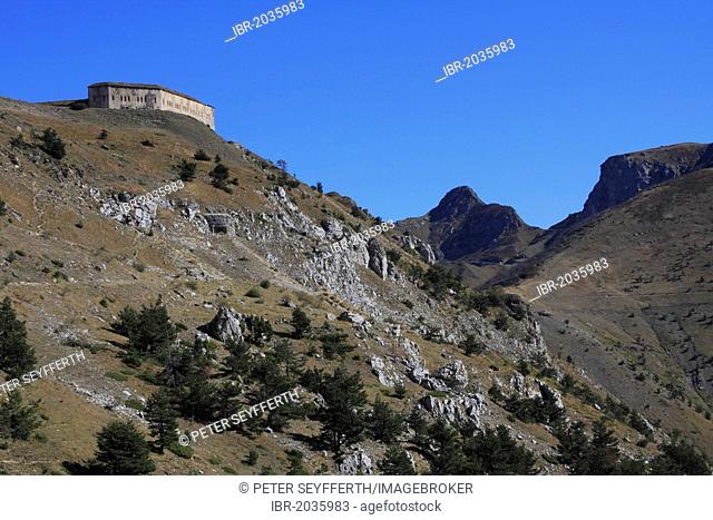 Col de Tende mountain pass with Fort Central, Département Alpes-Maritimes, Région Provence Alpes Côte d'Azur, France, Europe