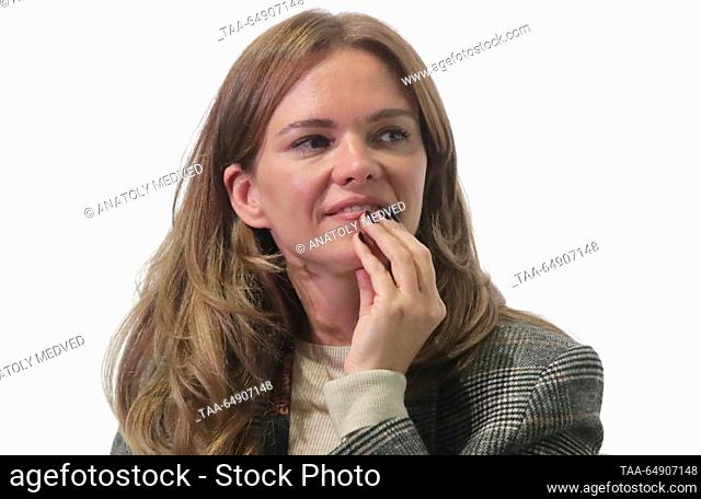 RUSSIA, ST PETERSBURG - NOVEMBER 16, 2023: Yelena Pronicheva, Head of the State Tretyakov Gallery, attends a panel discussion titled ""Smartphones