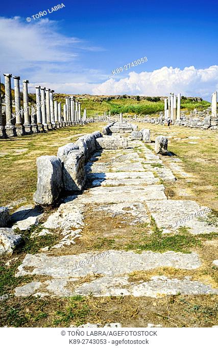 Channel Sourse of Perge, Old capital of Pamphylia Secunda. Ancient Greece. Asia Minor. Turkey
