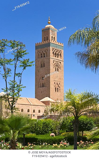 Koutoubia mosque and minaret, Marrakech, Morocco