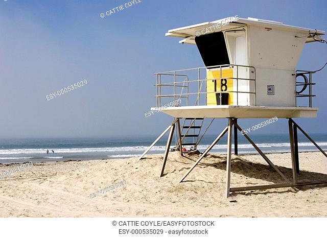 Life guard station on Pacific/Mission Beach, San Diego, CA
