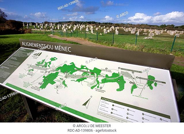 Information table Alignements du Menec Carnac Morbihan Brittany france menhirs menhir megalith megaliths