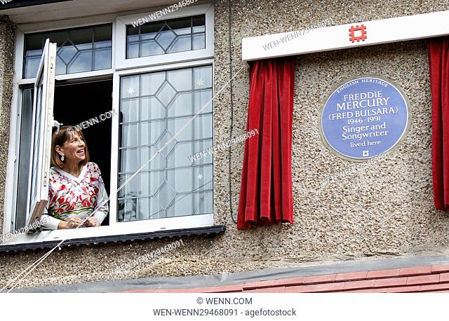 Freddie Mercury Blue Plaque unveiling commemorating where the late Queen vocalist lived, Feltham, Middlesex Featuring: Kashmira Cooke Where: London