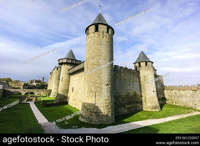 ciudadela amurallada de Carcasona , declarada en 1997 Patrimonio de la Humanidad por la Unesco, capital del departamento del Aude, region Languedoc-Rosellon