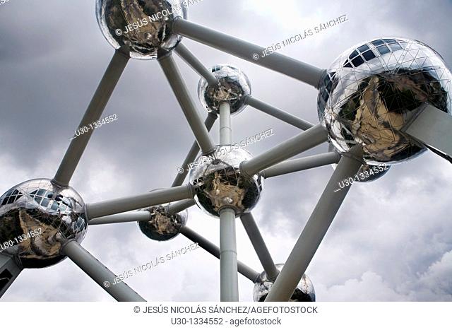 The Atomium, built for the Universal Exhibition of 1958, and nowadays symbol of the Brussels city, capital of Belgium