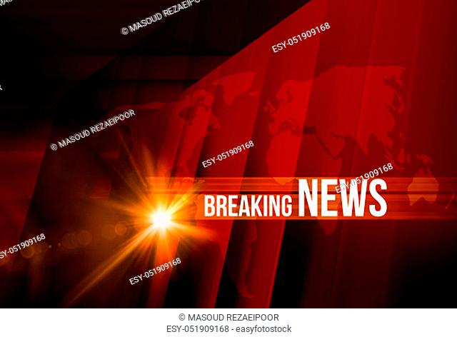 Graphical Breaking News Background with news text, Red Theme Background with White Breaking News