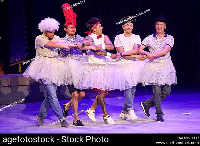 RUSSIA, SOCHI - JUNE 17, 2023: Circus artists perform during the Peschanaya Skazka show, a joint project of the Russian State Circus Company and Gia Eradze's...