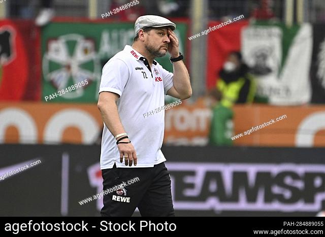 Steffen BAUMGART (coach 1.FC Cologne), completely done after the end of the game, single image, cut single motif, half figure, half figure
