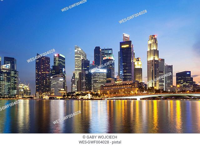 Singapore, Marina Bay, skyscrapers of Central Business District