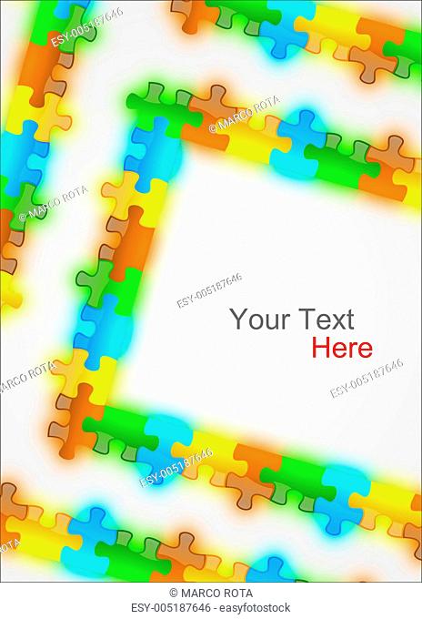 Color and glossy puzzle frame background
