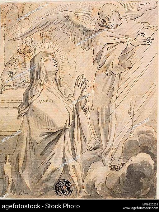 The Annunciation - Gerard de Lairesse Flemish, 1640-1711 - Artist: Gerard de Lairesse, Origin: Flanders, Date: 1660-1711, Medium: Pen and black ink