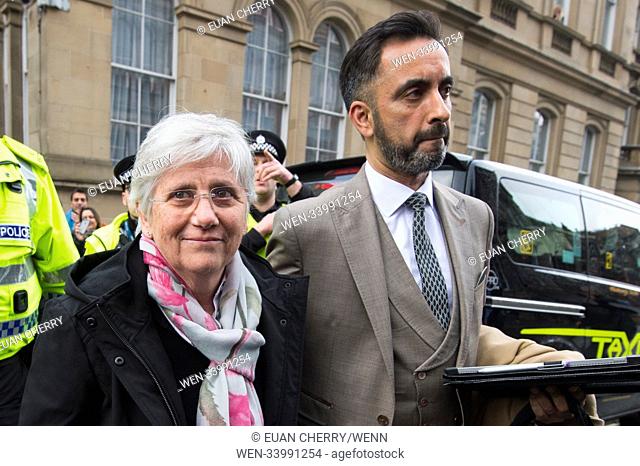 Former Catalan minister Clara Ponsati attends Edinburgh Sherrif Court. Featuring: Clara Ponsati, Aamer Anwar Where: Edinburgh