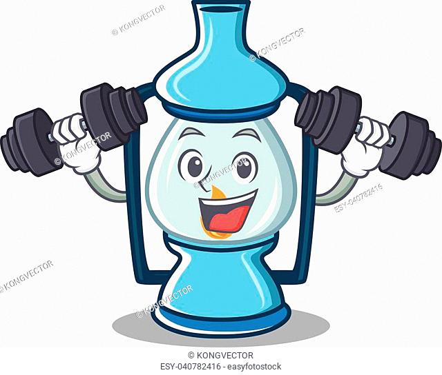 Fitness lantern character cartoon style vector illustration
