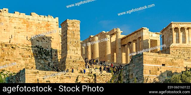 Long distant shot acropolis site, athens, greece
