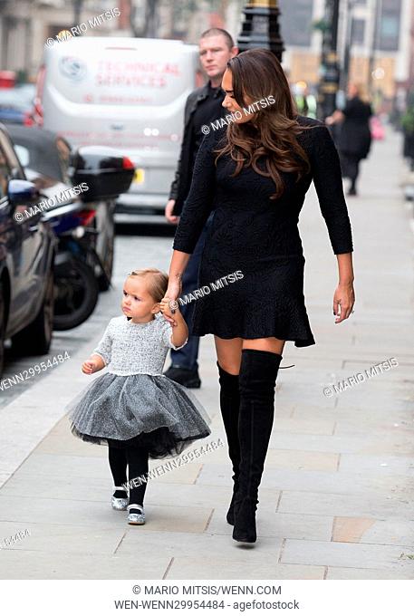 Tamara Ecclestone, accompanied by her daughter Sophia, as she attends a breakfast she is hosting at the George Club in Mayfair, London