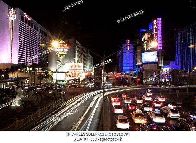 Night traffic in Las Vegas