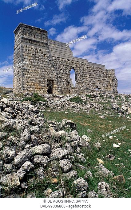 Ruins of the Roman theatre of Acinipo, Ronda la Vieja, Andalusia, Spain. Roman civilisation, 1st century AD