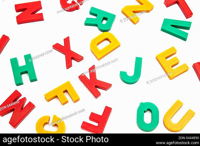 magnet alphabet isolated on white background