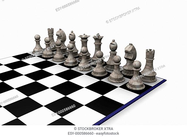 3D render of chess pieces
