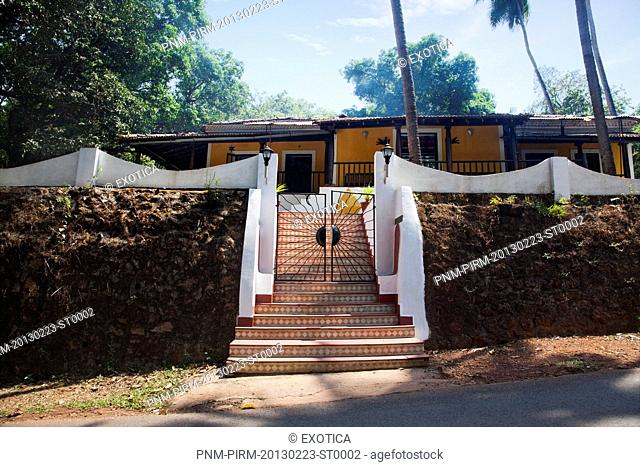 Entrance gate of a cooking school, Siolim Cooking School, Siolim, North Goa, Goa, India
