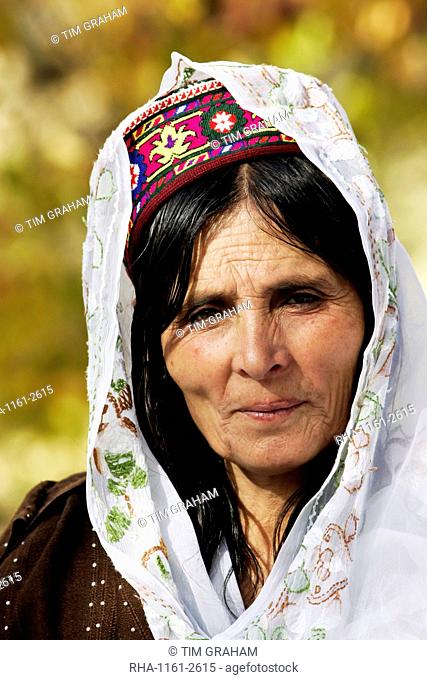 Woman in mountain village of Altit in Hunza region of Karokoram Mountains, North Pakistan