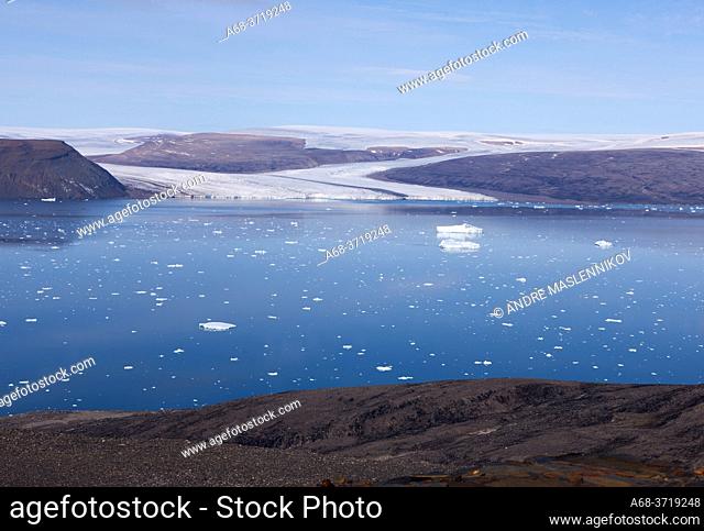 Wolstenholme fjord is the only fjord in the world with three active glaciers. Within Thule Air Base. US military base. This is the place the inuits lived before...