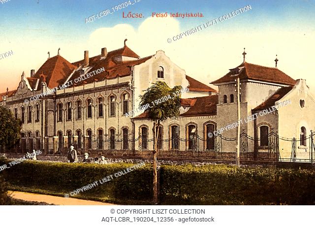 Buildings in LevoÄa, Schools in LevoÄa, 1911, PreÅ¡ov Region, LÃ¶cse, FelsÃ¶ leanyskola