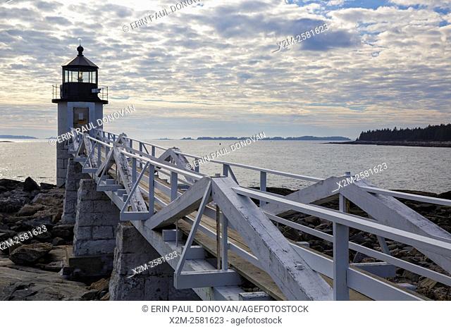 Marshall Point Lighthouse, established in 1832, in Port Clyde, Maine USA