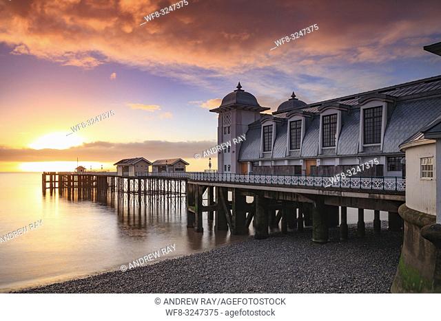Sunrise at Penarth Pier in South Wales, captured from the promenade in mid February