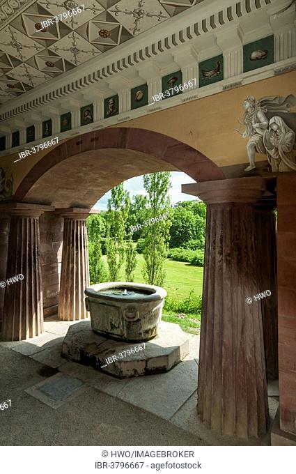 Ground floor with fountain, Roman House, Park an der Ilm, Weimar, Thuringia, Germany