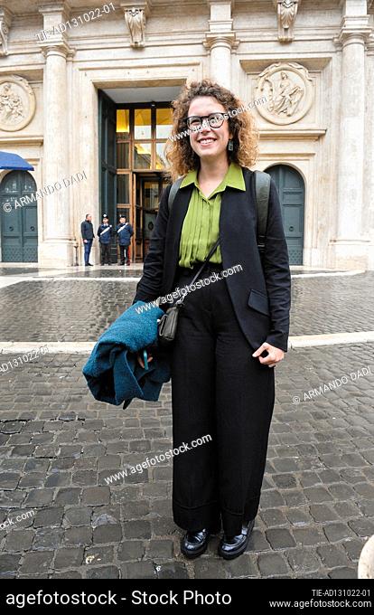 Rachele Scarpa arrive for the Italian Parliament inaugural session at Chamber of Deputies on October 13, 2022 in Rome, Italy
