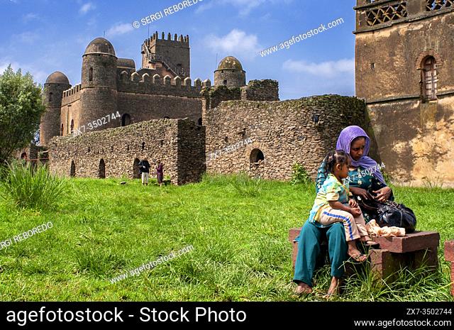 Royal Enclosure and Fasilidas Palace Gondar Ethiopia. Other names: Emperors palace and gondar castle