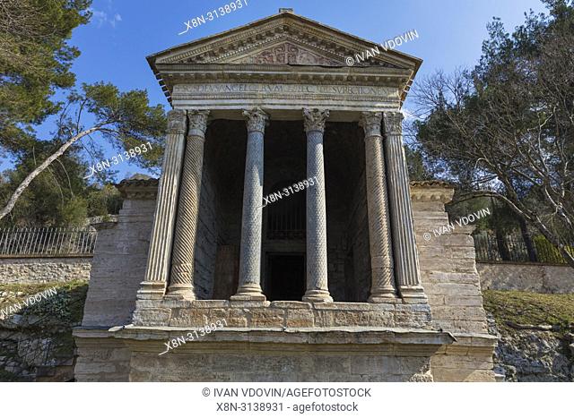 Temple of Clitumnus, Tempietto del Clitunno, Campello sul Clitunno, Perugia, Umbria, Italy