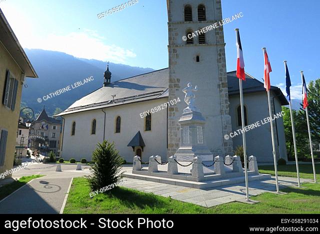 Memorial. Church of Saint-Gervais-et-Protais. Saint-Gervais-les-Bains. Haute-Savoie. Auvergne Rhône-Alpes. France. Europe