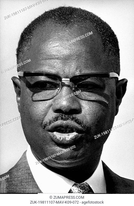 Nov 07, 1981; Yaounde, Cameroon; AHMADOU BABATOURA AHIDJO August 24 1924 November 30 1989 was the president of Cameroon from 1960 until 1982