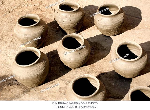Hand made earthen pots at Udaipur; Rajasthan; India