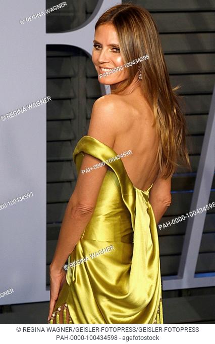 Heidi Klum attending the 2018 Vanity Fair Oscar Party hosted by Radhika Jones at Wallis Annenberg Center for the Performing Arts on March 4