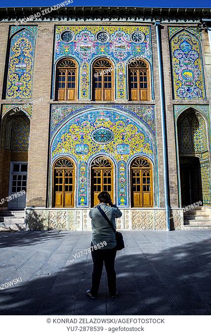 Marble Throne (Takht e Marmar) building built in 1806 by order of Fath Ali Shah, part of Golestan Palace in Tehran city, Iran