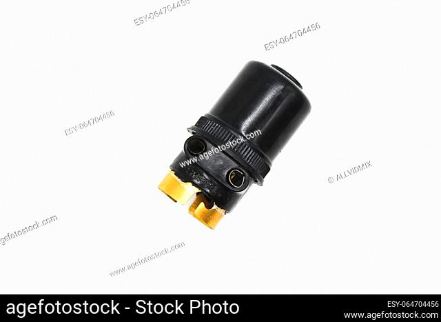 Bulb holder on white background with selective focus