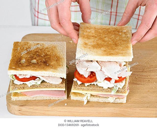 Making a club sandwich
