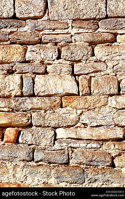step  brick in    greece  old wall and texture material the  background