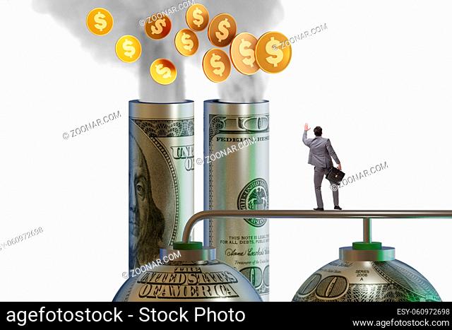 Businessman in the carbon pricing concept