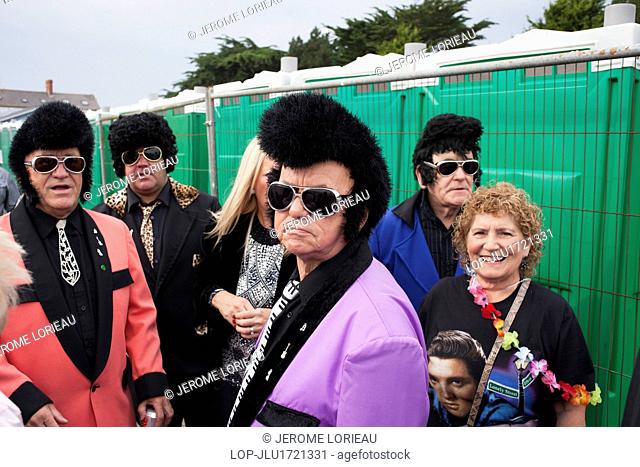 Wales, Bridgend, Porthcawl. Some Elvises at the Portcawl Elvis Presley festival
