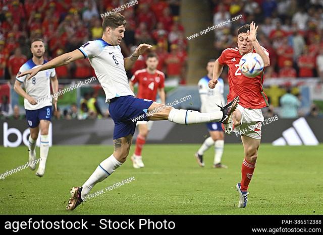 John STONES (ENG) , action, duels versus Chris GUNTER (WAL). Wales (WLS) - England (ENG) 0-3 Group stage Group B on 29.11