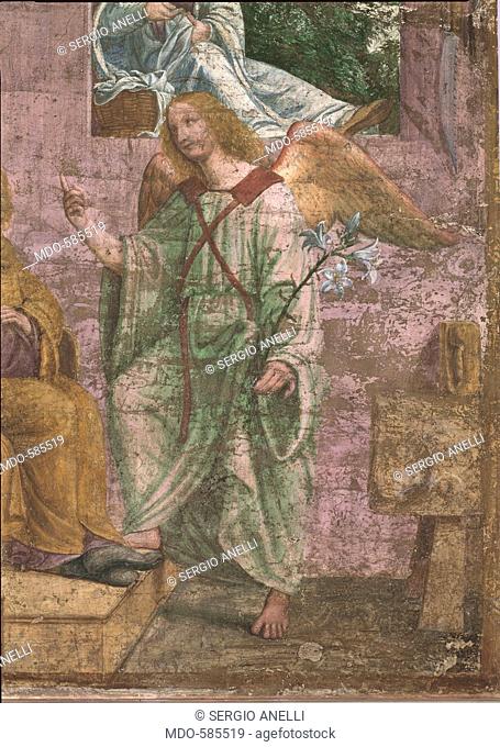 Dream of St Joseph, by Luini Bernardino, 1516 - 1521, 16th Century, fresco transferred to canvas. Italy, Lombardy, Milan, Brera Art Gallery. Detail